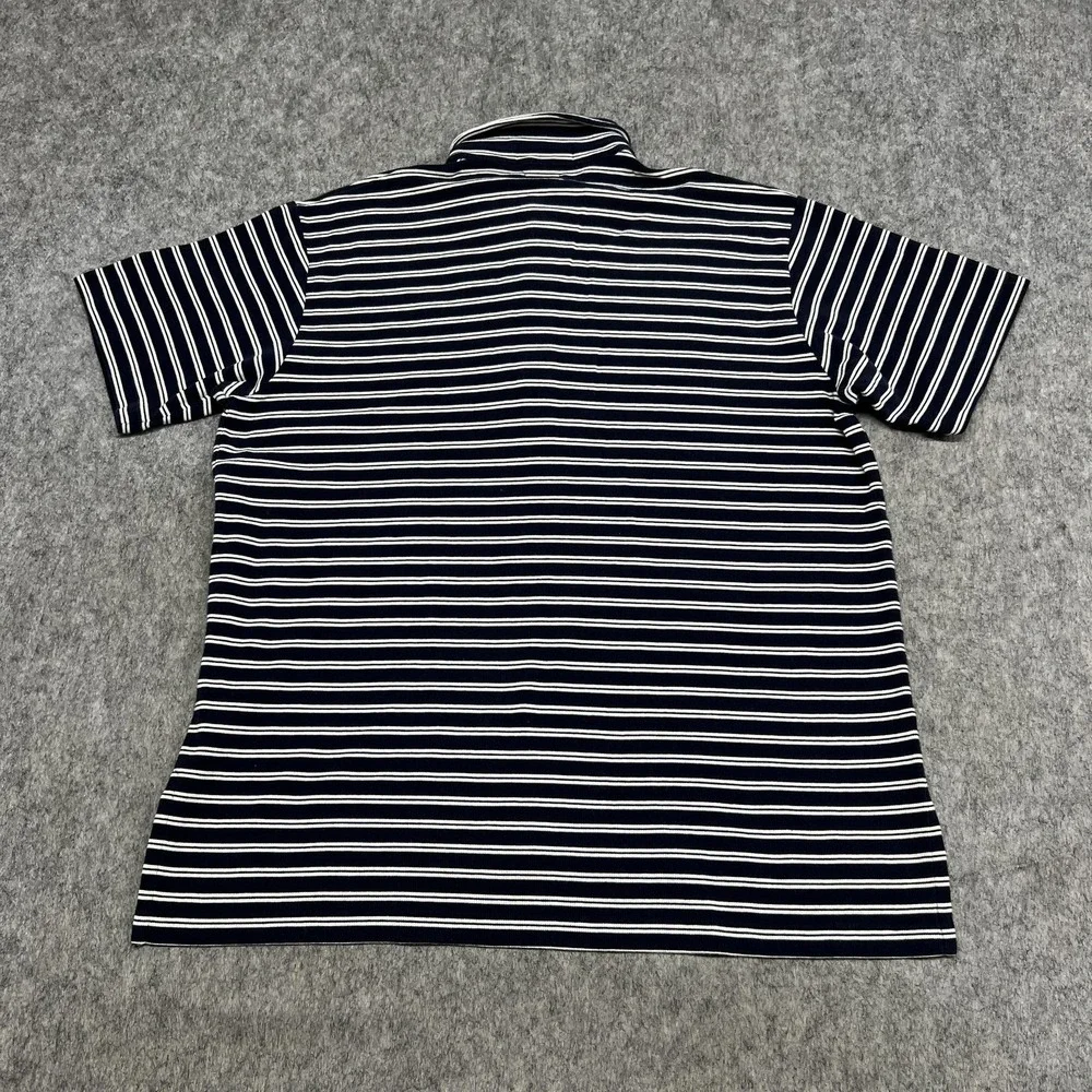 Vintage Polo Ralph‎ Lauren Polo Shirt Mens L Blue Big Stripe Button Down Pony